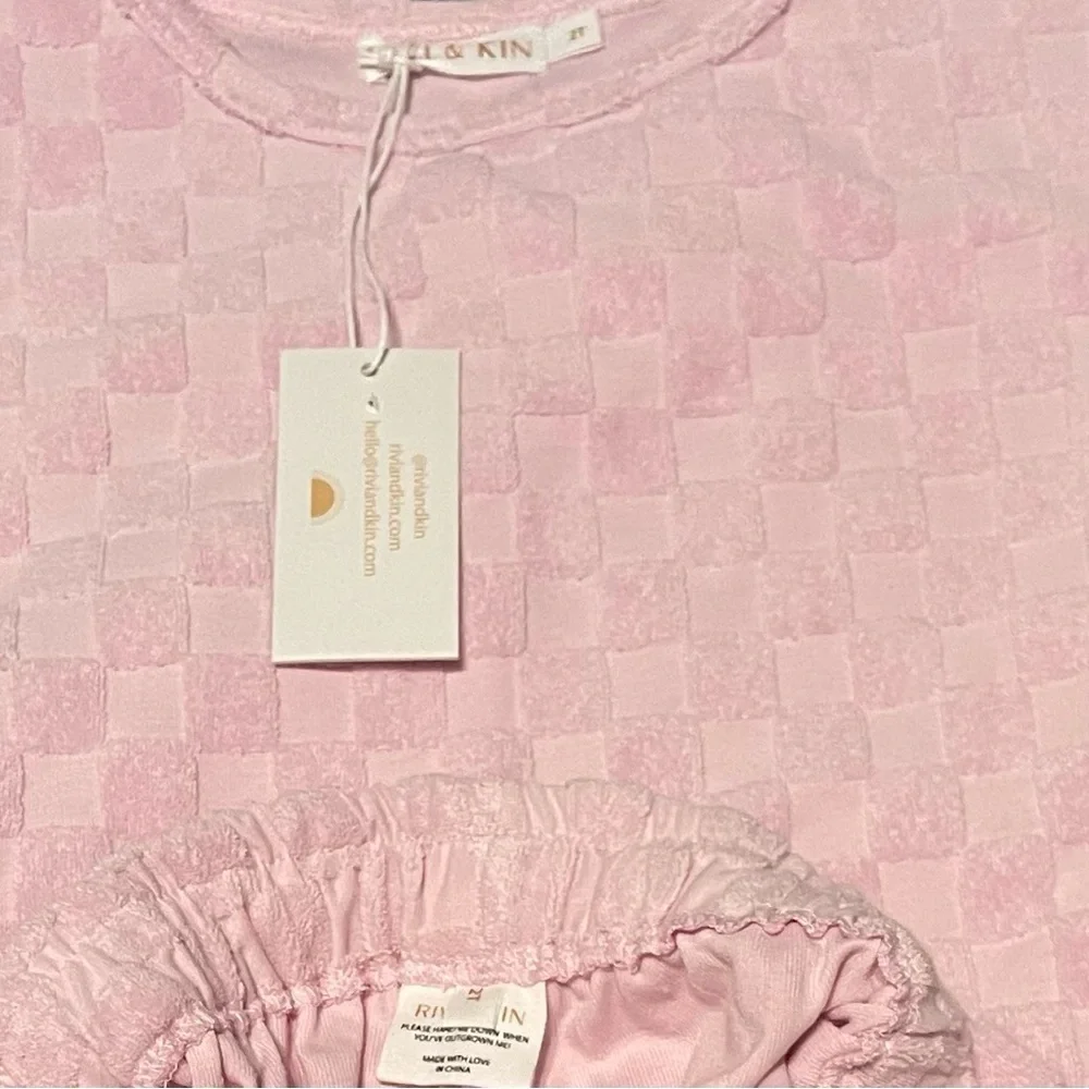 Rivi & Kin Size 2T NWT  Pink Checkered Baby Outfit